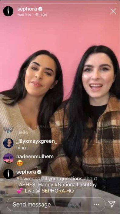 Instagram ao vivo na conta da Sephora