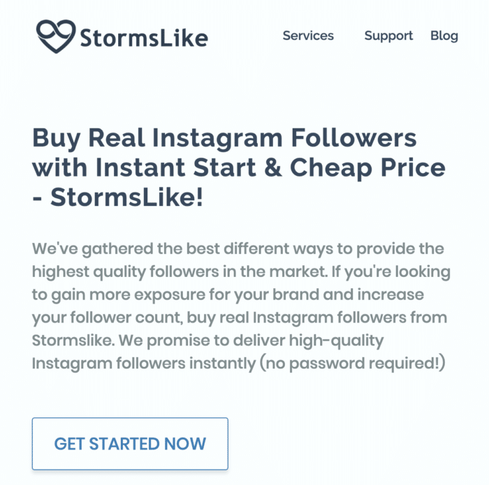 Stormslike kupuj prawdziwych obserwujących na Instagramie