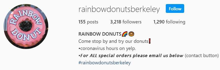 nama pengguna Instagram rainbowdonuts