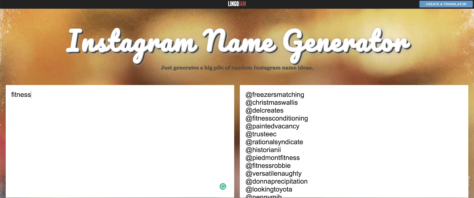 Instagram-Namensgenerator – LingoJam