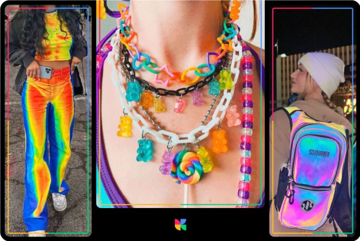 detalhes de estilo estético de garota raver