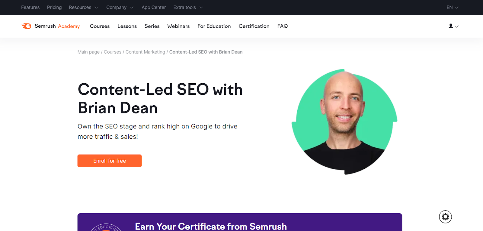 SEO care funcționează de către Brain Dean Landing Page