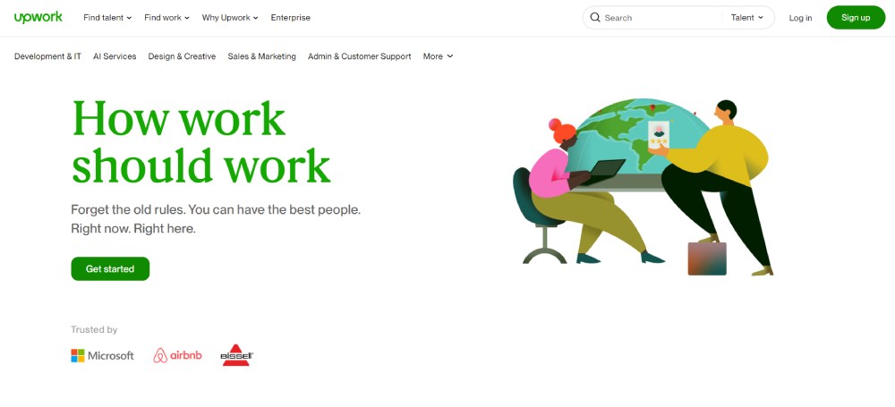 upwork 登陆页面