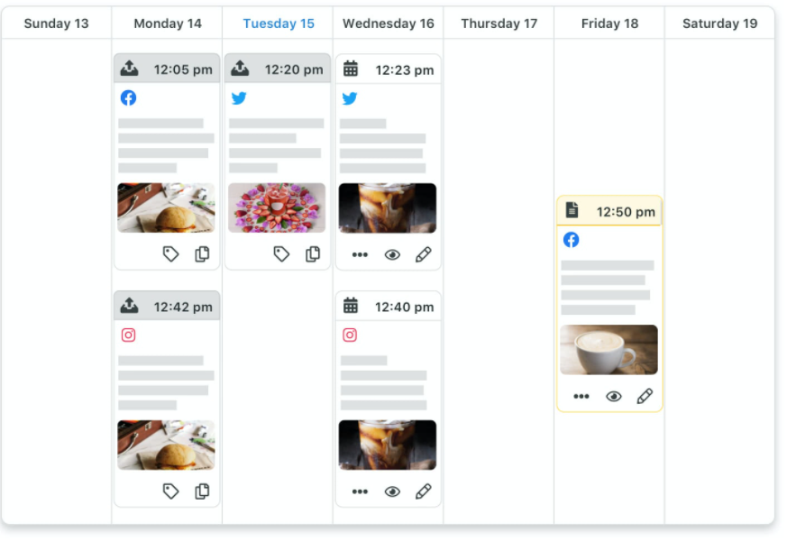 calendrier de contenu instagram germer social