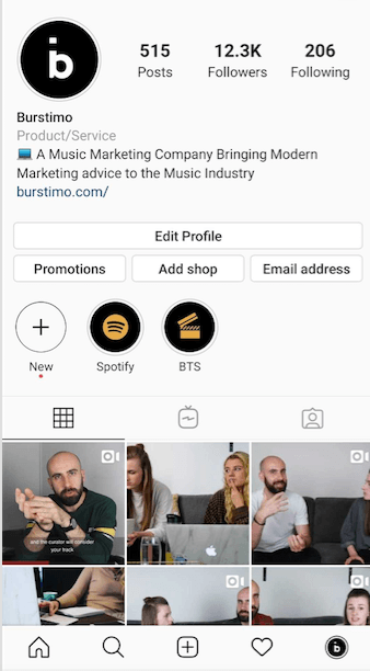 Burstimo na Instagramie