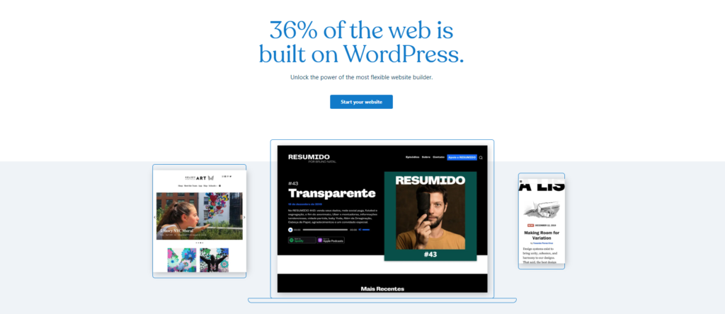 WordPress-Hauptseite