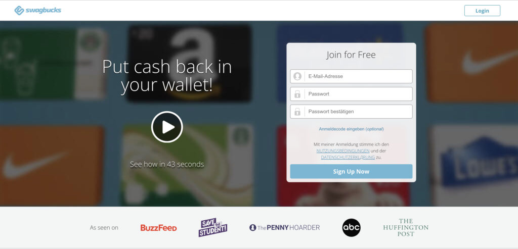 Swagbucks-Plattform