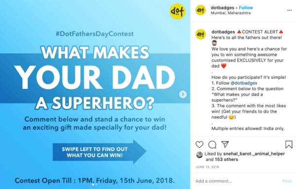 ドットバッジからの父の日のInstagramノミネートコンテスト