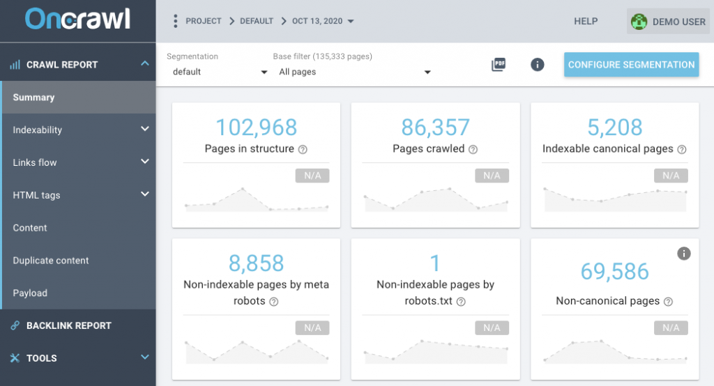 accesați segmentarea pe mai multe niveluri oncrawl