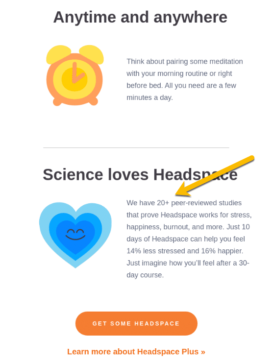 Yarışma Takibi için Headspace sosyal kanıtı için saat ve mavi kalp