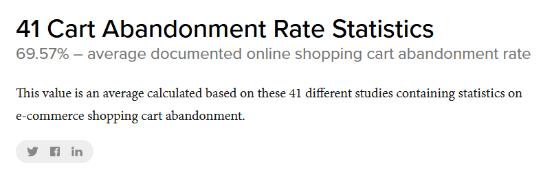 Statistiche sul tasso di abbandono del carrello