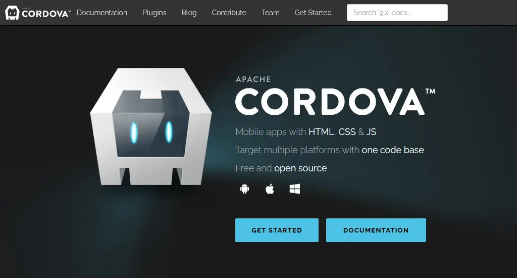 Apache Cordova — инструмент на основе языка веб-разработки.