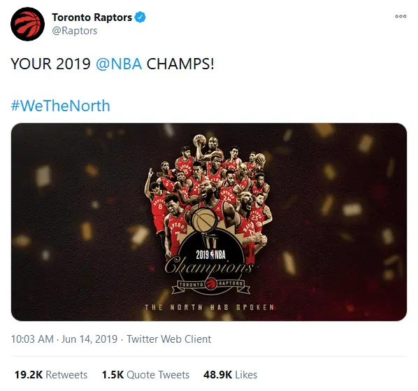 Toronto Raptors su Twitter