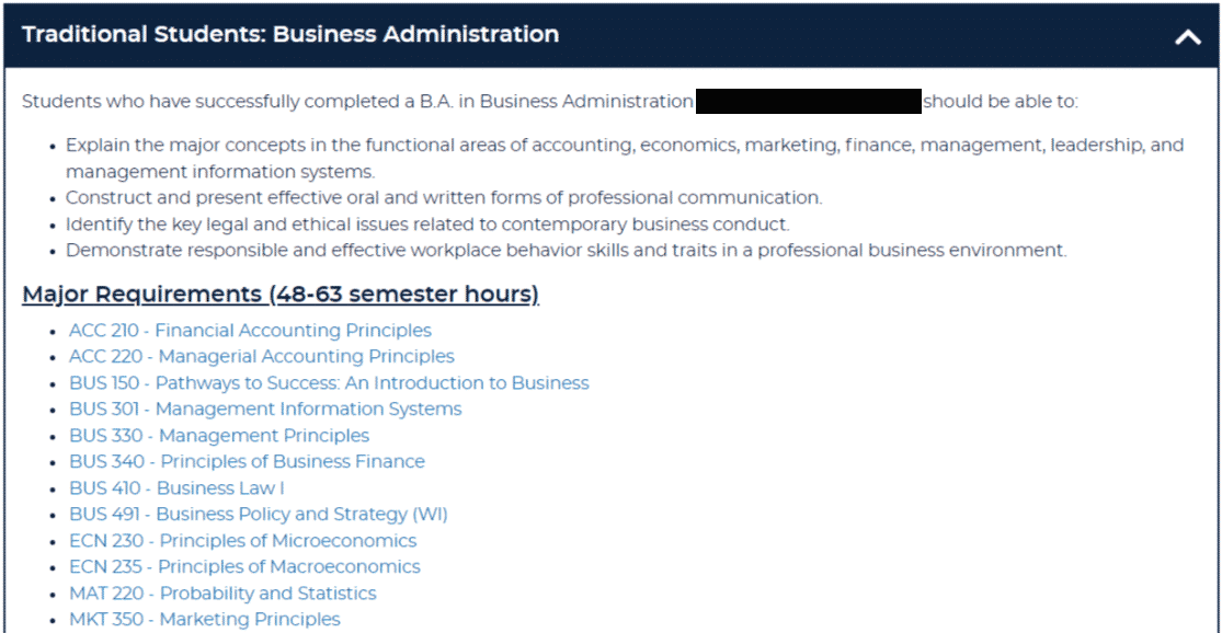 currículum obsoleto del curso de construcción de negocios