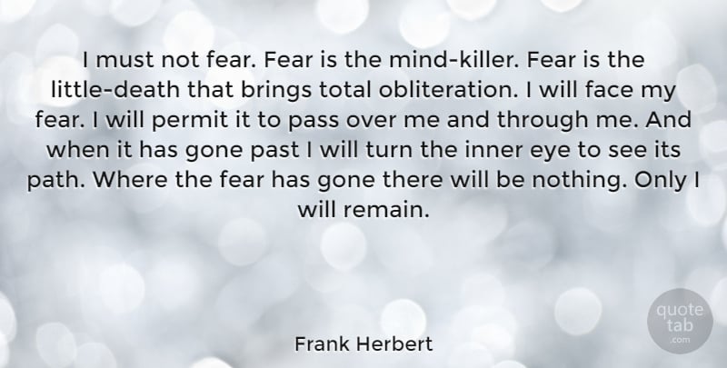 la peur est le tueur d'esprit citation de frank herbert