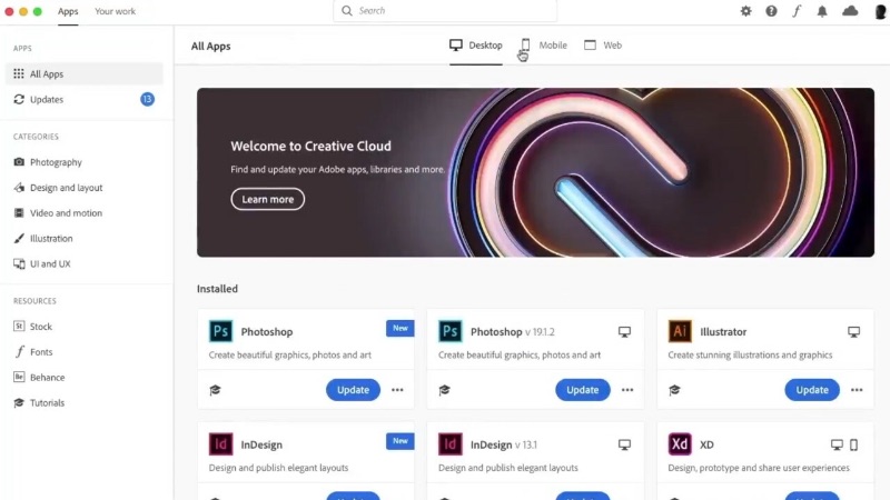 Adobe UI