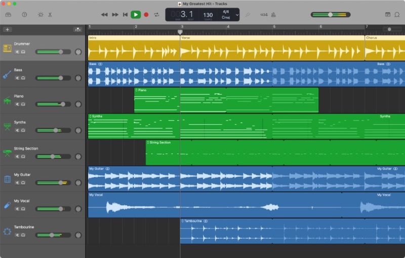 GarageBand Apple DAW