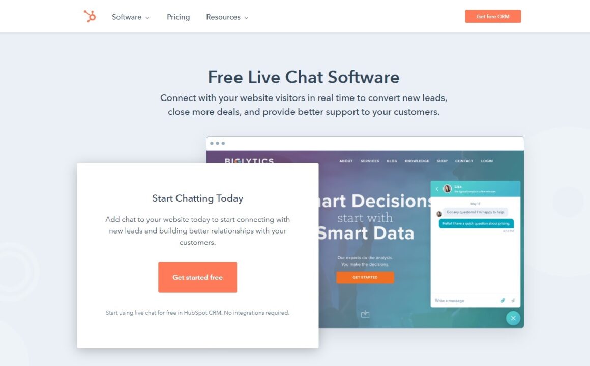 beste Live-Chat-Tools hubspot