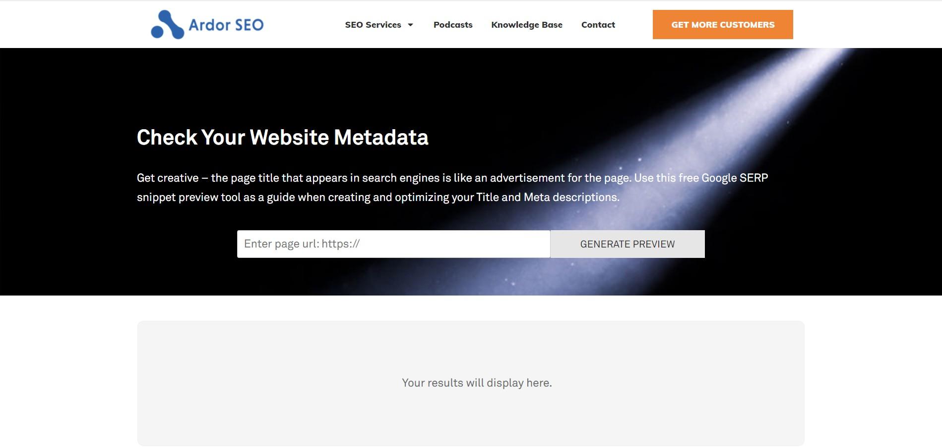 Ferramenta de SEO Ardor Metadata Length Checker