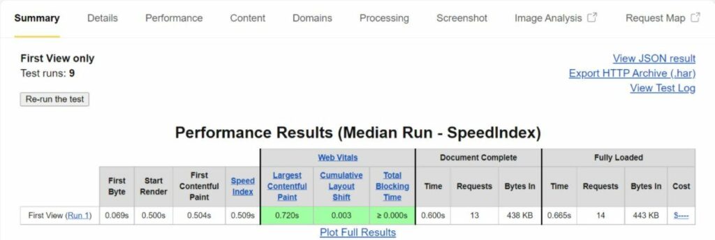 LS WebPageTest