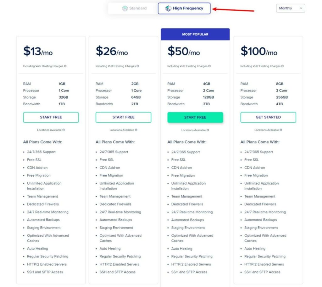 CloudwaysVultrHFの価格レビュー