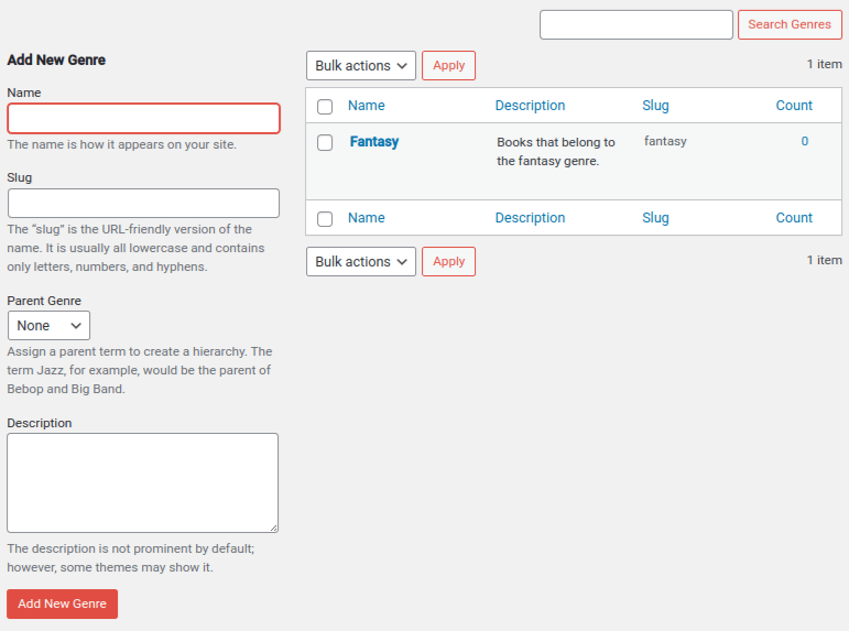 WordPress - Tassonomia personalizzata