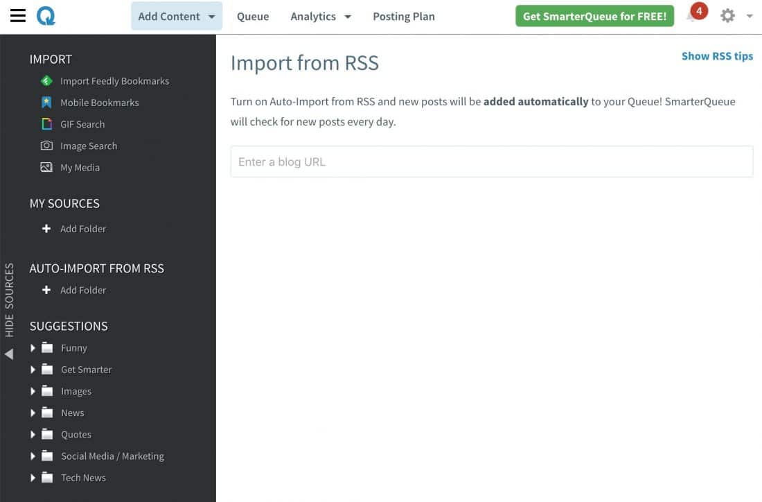 Importation de contenu dans SmarterQueue