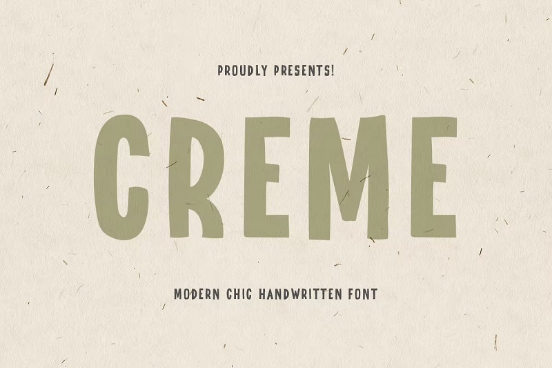 Font cu litere de mână Creme