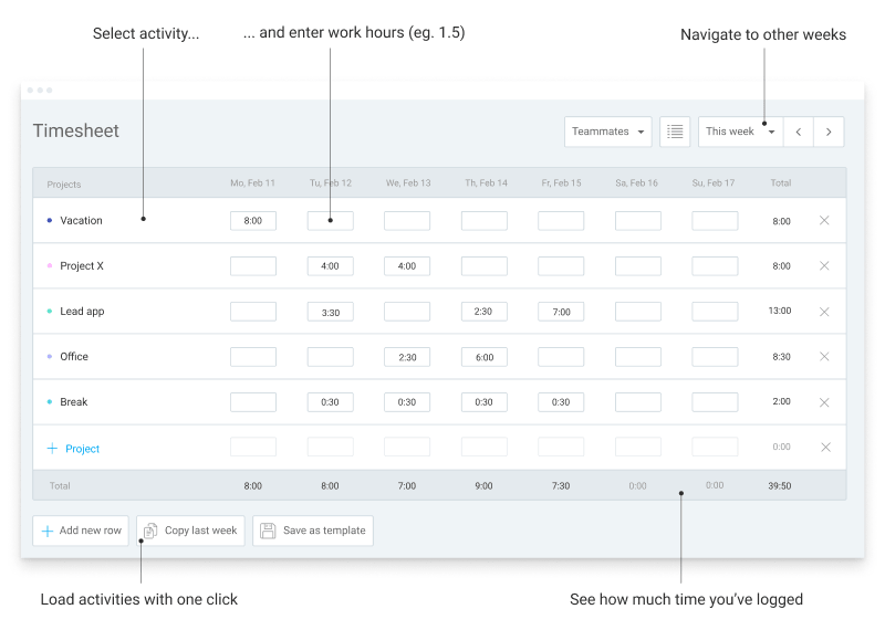 Clockify 작업표 앱