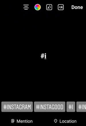 ajouter des hashtags sur l'histoire instagram