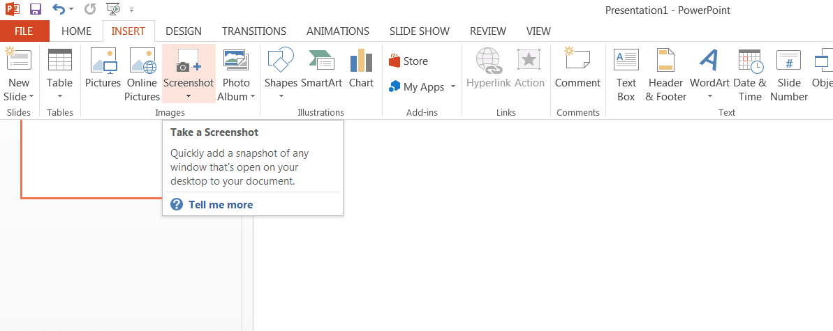 Ekran görüntüsü almak için PowerPoint'i kullanma