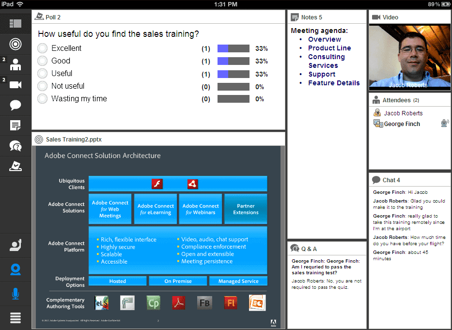 Опросы в прямом эфире в Adobe Connect