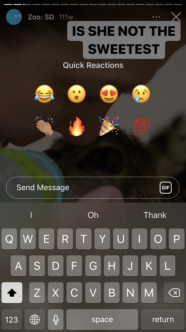 Les emojis de réponse rapide sont un moyen facile de répondre via un DM à une histoire IG