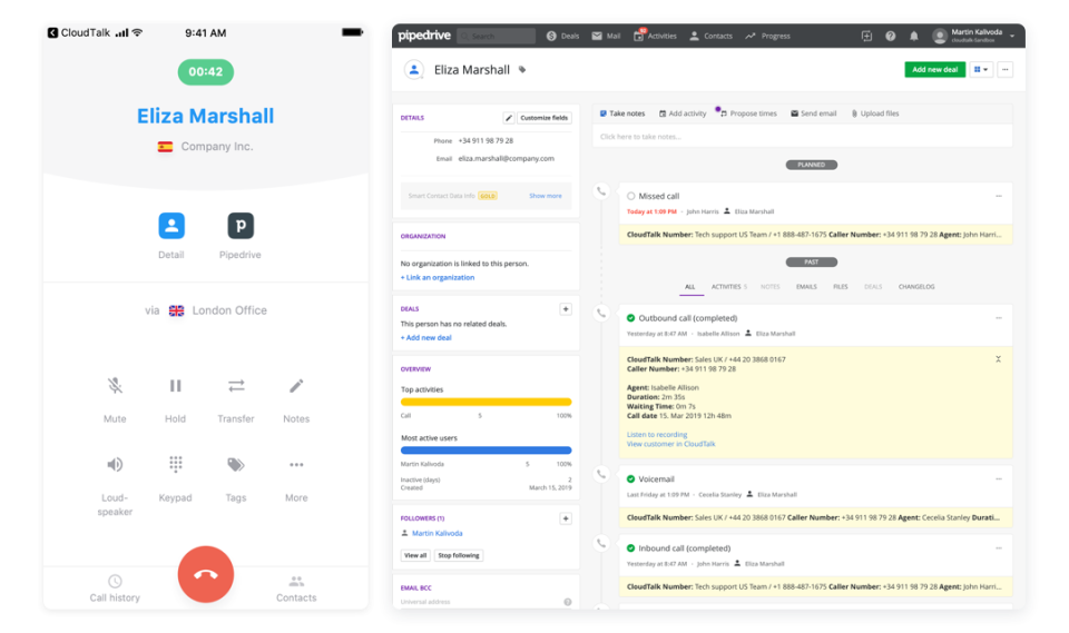 Integrasi pipedrive di CloudTalk