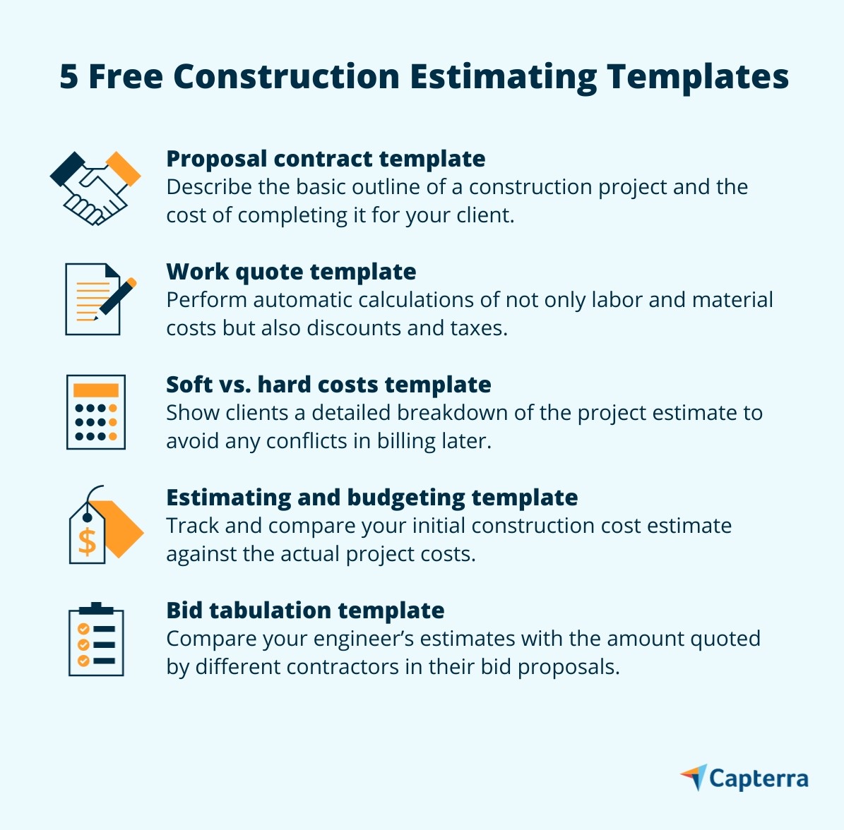 5 modèles d'estimation de construction gratuits