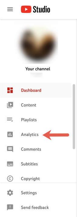 Wählen Sie im linken Menü Analytics aus