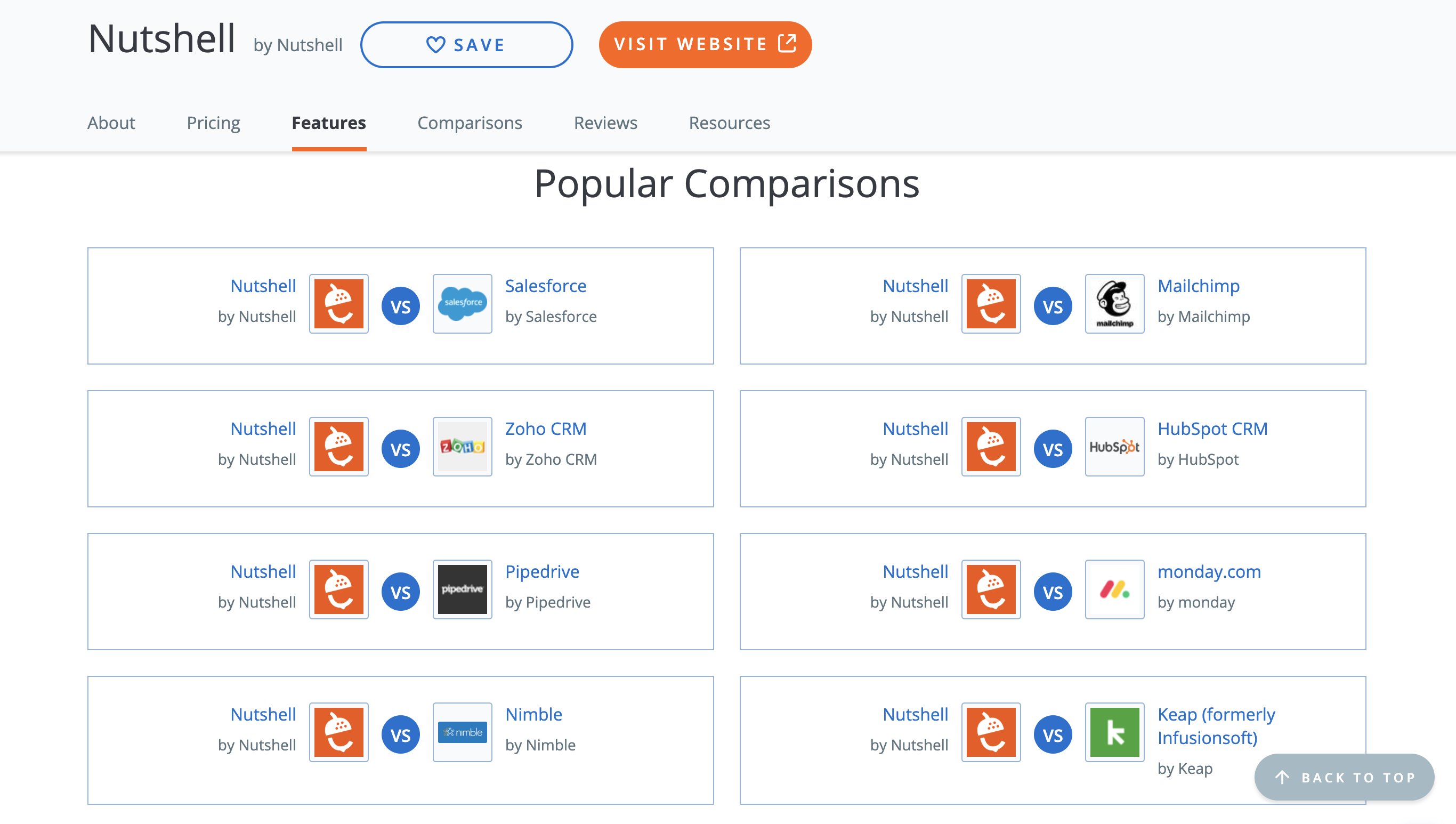 โปรไฟล์ของ Capterra สำหรับ Nutshell