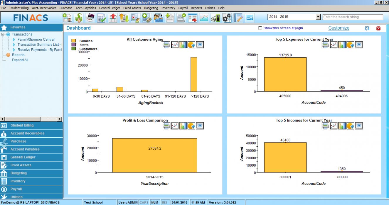 Software de contabilidade escolar - Rediker