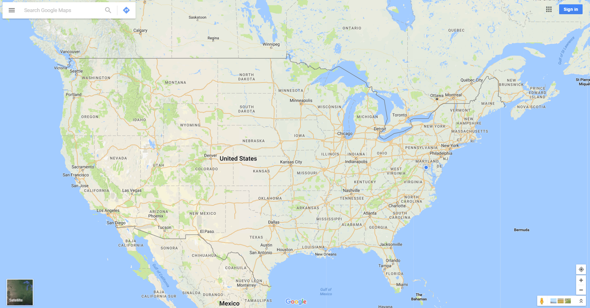 Carte Google Maps des États-Unis