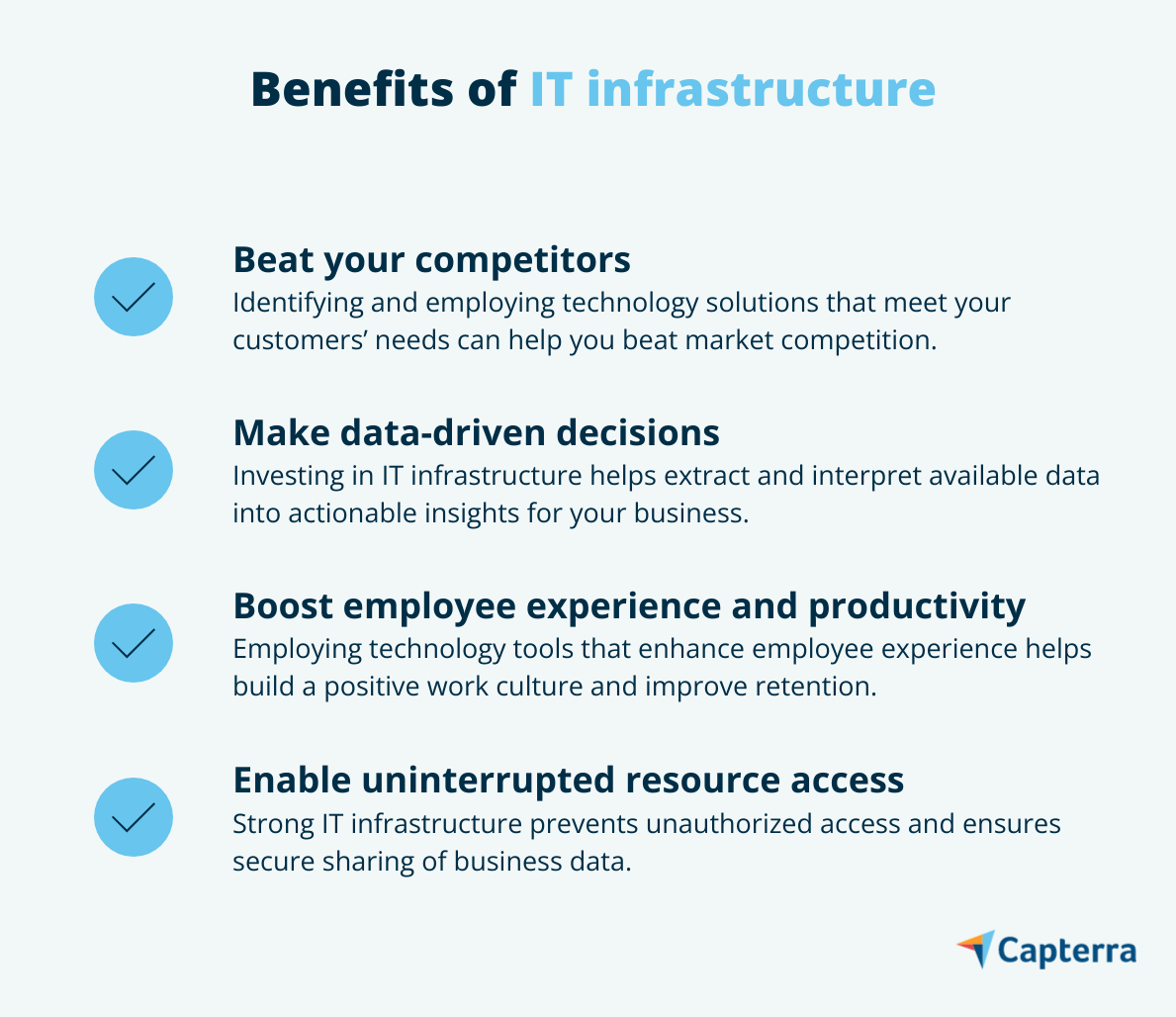 Avantages de l'infrastructure informatique