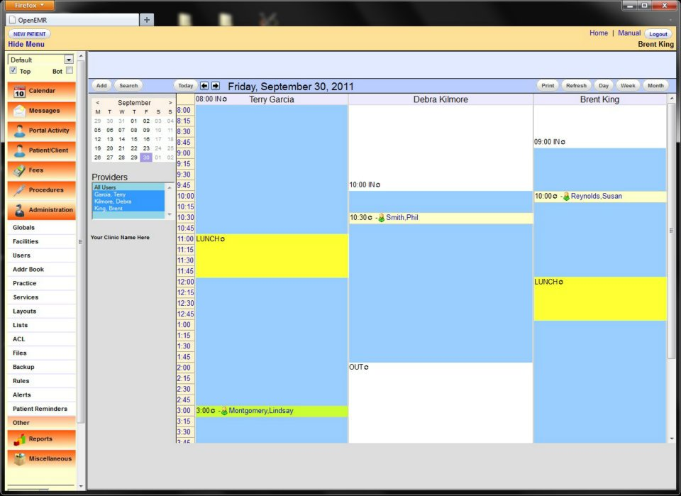 Programación de citas con OpenEMR