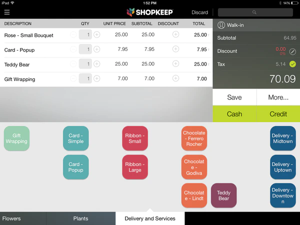 Recursos de PDV para café no ShopKeep.