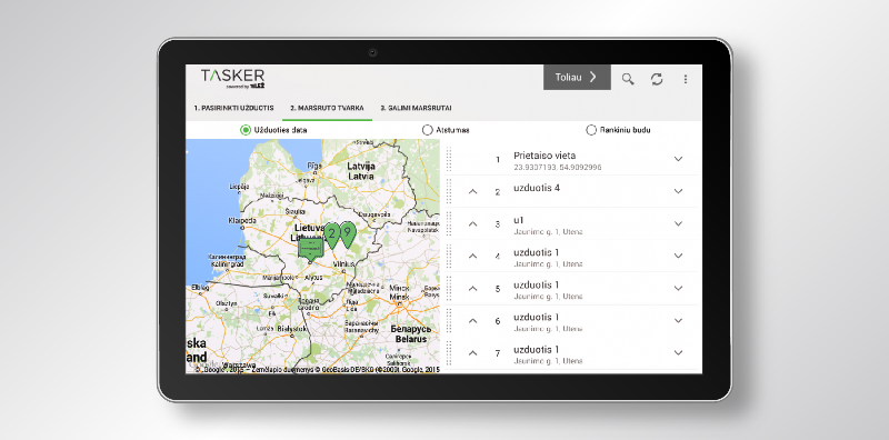 Routenplanung im fsm tool tasker