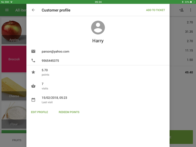 edición del perfil del cliente en la herramienta de fidelización loyverse