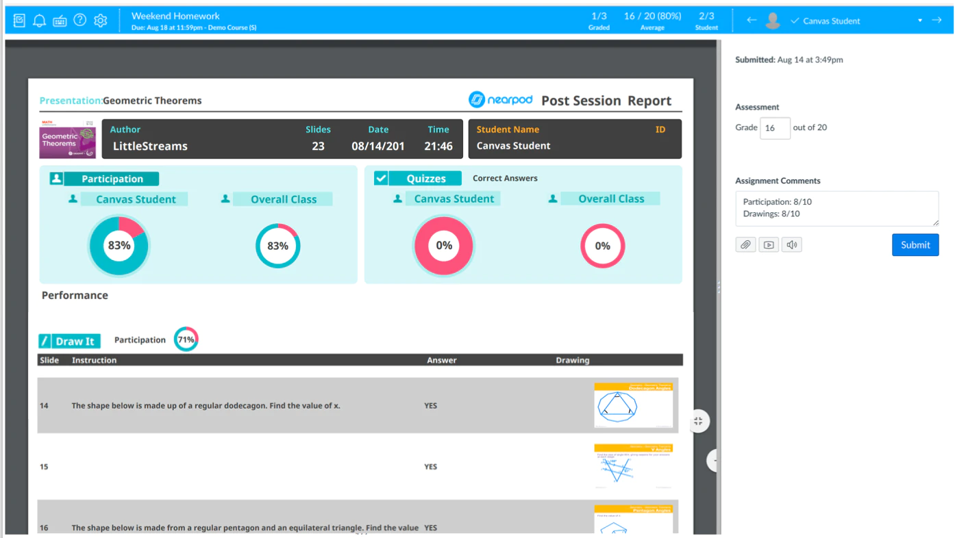 <p style="text-align: center;"><span style="font-weight: 400;">Post-session report in </span><a href="https://www.capterra.com/p/122875/Nearpod/"><span style="font-weight: 400;">Nearpod</span> <span style="font-weight: 400;">(Source)</span></a></p>
