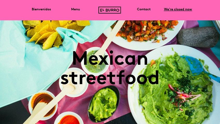 elburro.no - inspiração para web design de restaurante