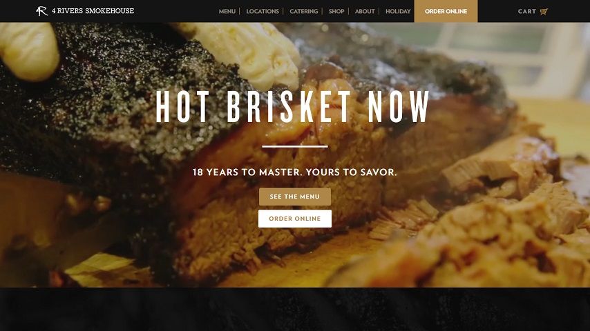 4rsmokehouse.com - inspiración para el diseño web de un restaurante