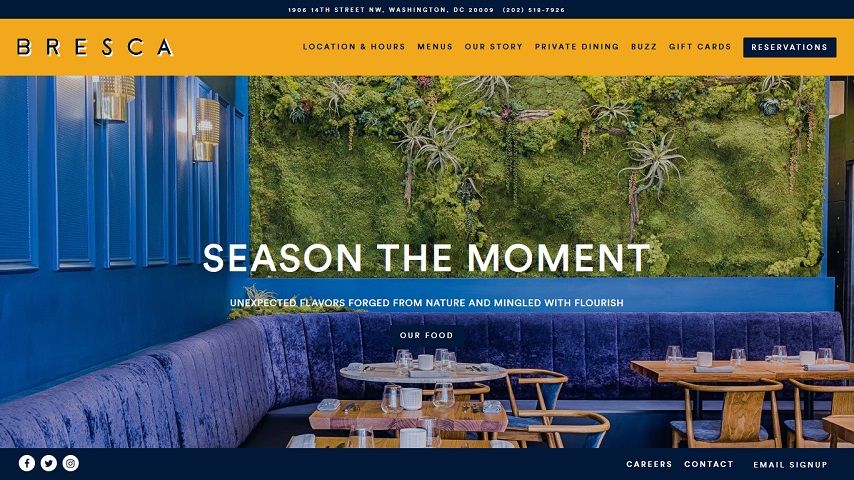 brescadc.com - inspirație pentru design web pentru restaurante