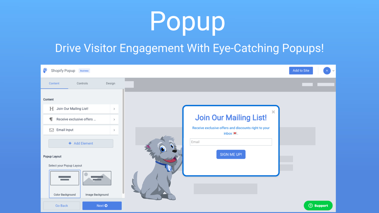 Popup Easy Free Shopify-Plugin-Beispiel.