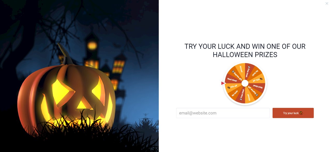 modelo pop-up de roda atraente totalmente personalizado para o halloween